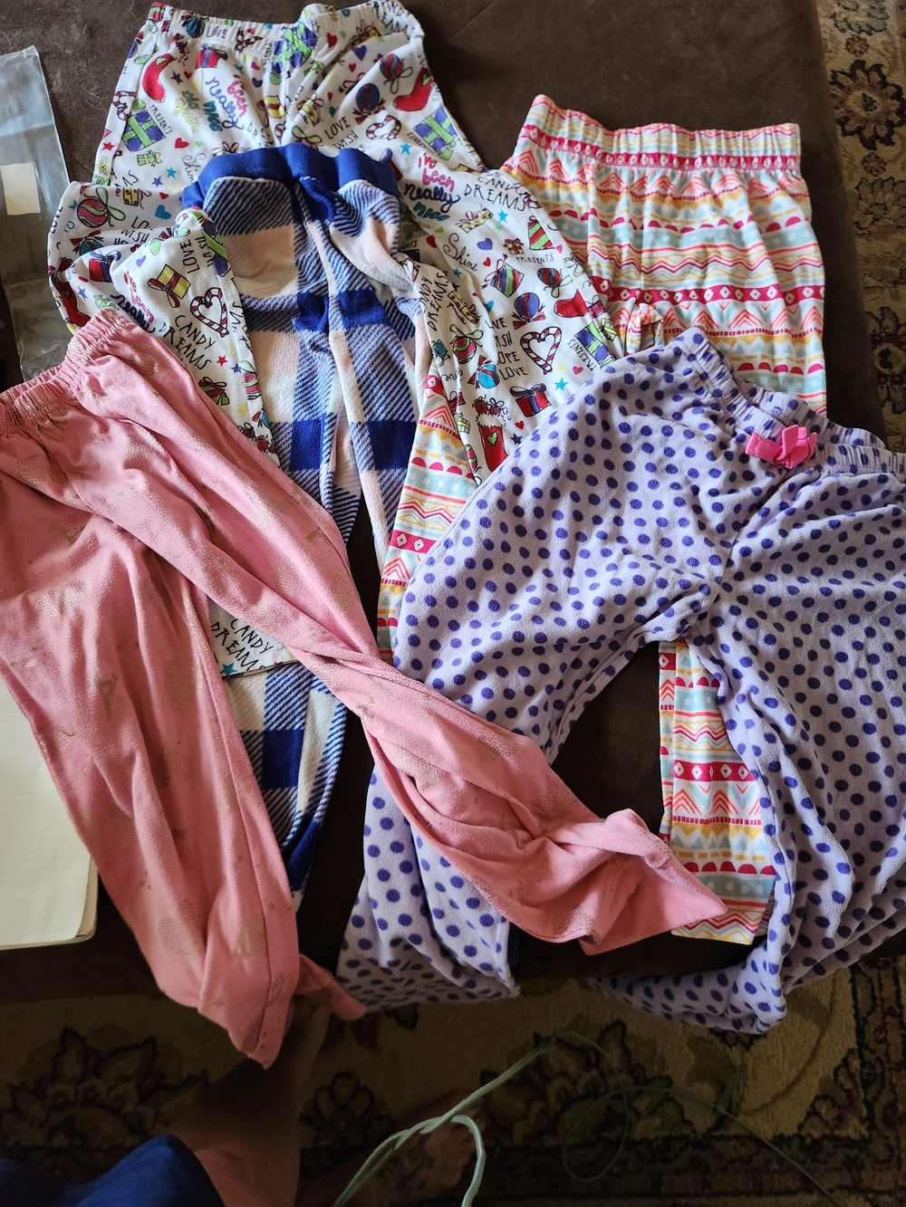 Justice Girls Mixed Color Pajama Bottoms - Pink, Purple, Blue, White